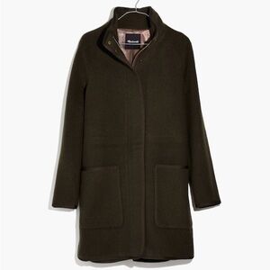 Madewell Womens Estate Cocoon Coat Olive Green